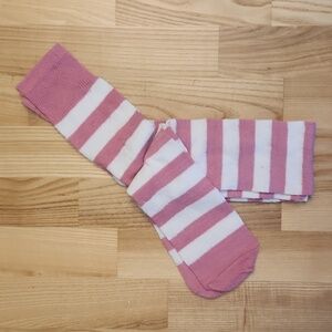 Pink Cotton Thigh High Socks